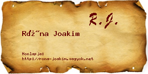 Róna Joakim névjegykártya